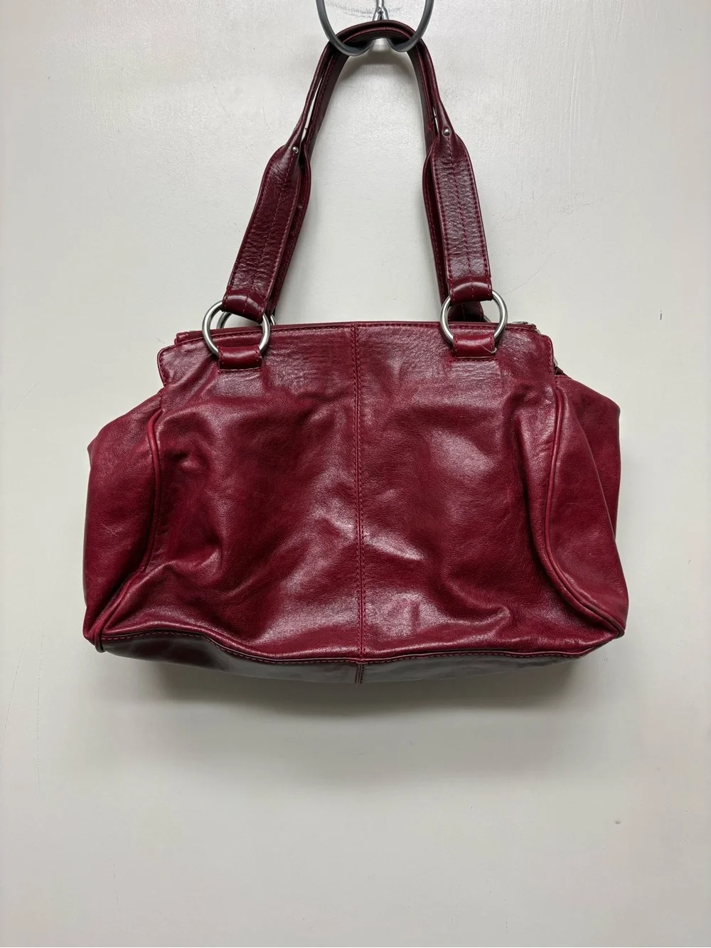 HOBO Red Leather Hobo Shoulder Bag